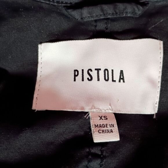 Pistola Romper Womens XS Cotton Collared Short Sleeve Buttoned Black - Picture 4 of 5